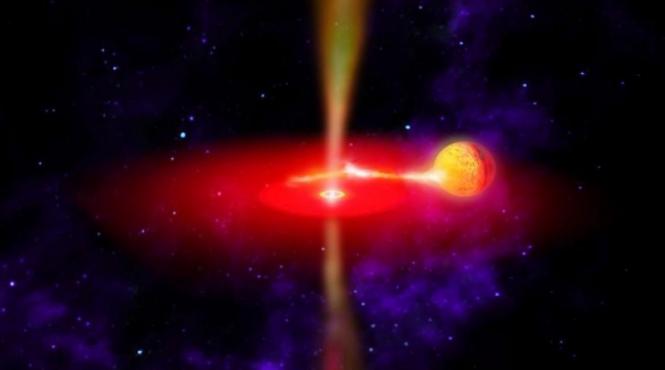 imaginea care i a surprins chiar si pe specialistii nasa o raza iese dintr o gaura neagra