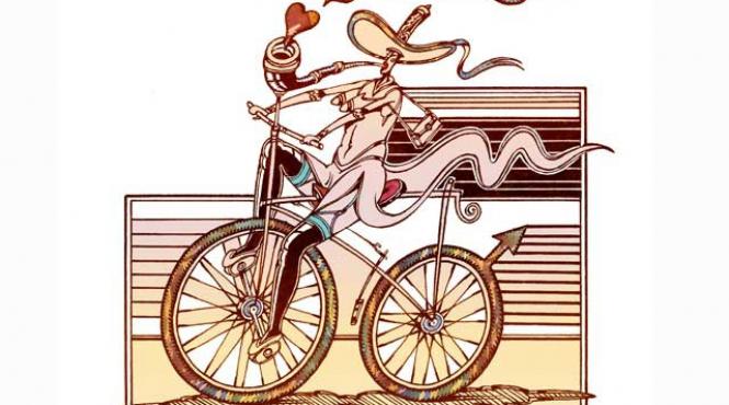 mita biciclista cu cosul gol