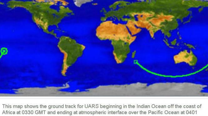 nasa a localizat zona in care s a prabusit satelitul