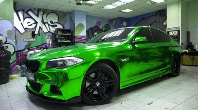 tuning in stil verde cromat pentru bmw seria 5