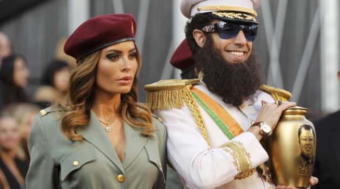 dictatorul sacha baron cohen a imprastiat cenusa lui kim jong il pe covorul rosu de la oscar video
