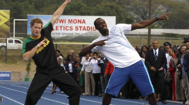 printul harry l a invins la sprint pe regele atletismului usain bolt video