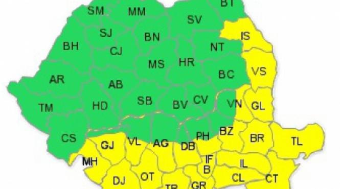 atentionare cod galben de canicula pentru 21 de judete si bucuresti