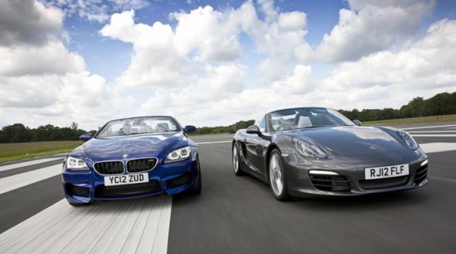 comparativ topgear bmw m6 cabrio vs porsche boxster s