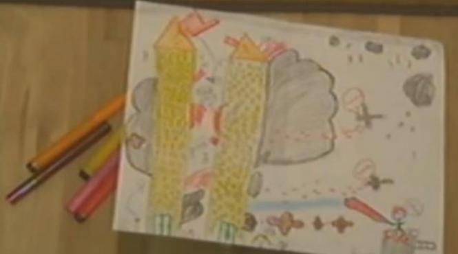 foto elevi din scoala primara obligati sa deseneze in detaliu atentatele de la 11 septembrie din sua