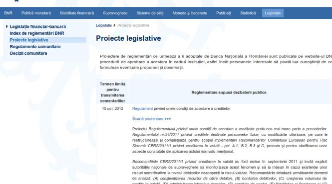 credit valuta reglementare bnr