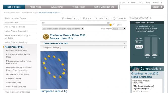 premiul nobel pentru pace 2012 ue romania basescu