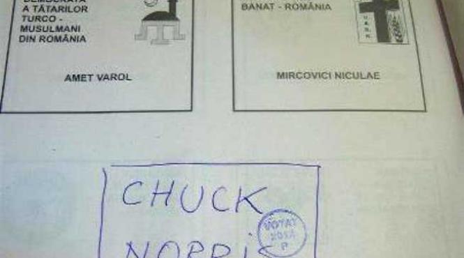 chuck norris si vlad tepes preferati de unii romani pe buletinele de vot
