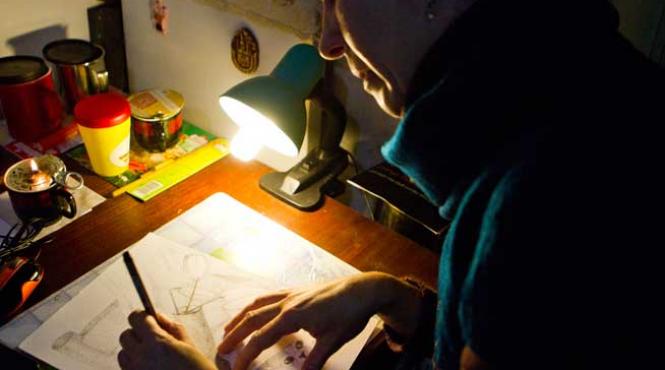 desenatoarea in puncte de pe platoul de filmare