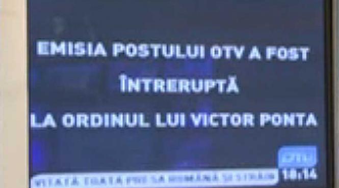dan diaconescu emisia otv a fost intrerupta la ordinul lui victor ponta