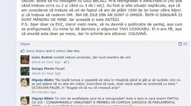 evenimentul zilei demisie sport gigi becali