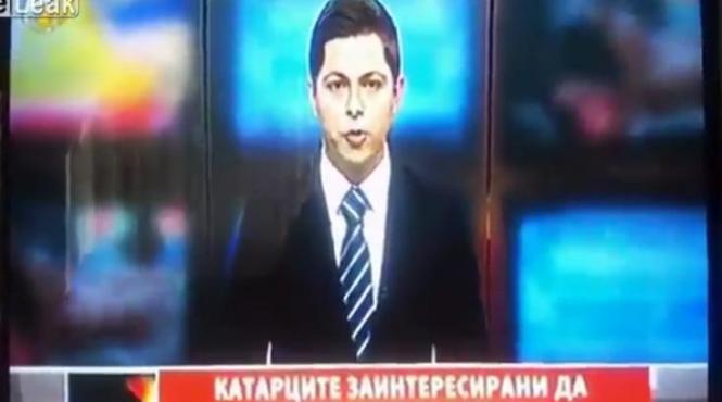 gafa de proportii la o televiziune din macedonia ce au vazut telespectatorii in timpul buletinului de stiri video