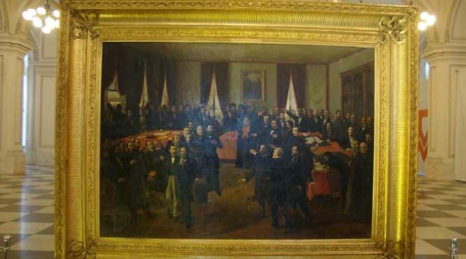 proclamarea unirii in ulei pe panza