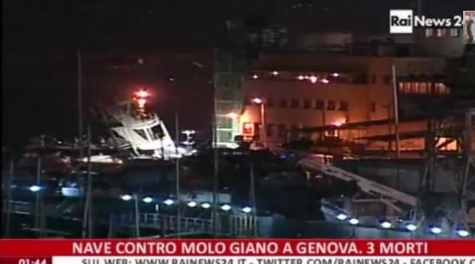accident naval in portul genova trei morti si mai multi disparuti dupa ce un vas de pasageri s a ciocnit cu turnul de control