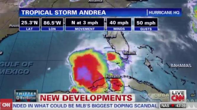 centrul pentru uragane al americii avertizeaza furtuna tropicala andrea ameninta florida video