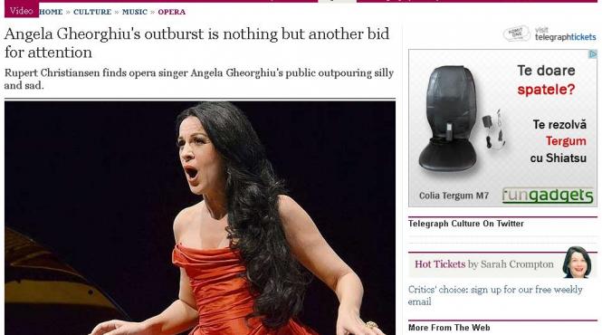 the telegraph despre declaratia angelei gheorghiu ca a fost batuta de fostul sot un circ trist si prostesc