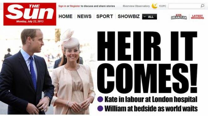 presa britanica saluta nasterea bebelusului regal cum si a schimbat titlul cotidianul britanic de mare tiraj the sun