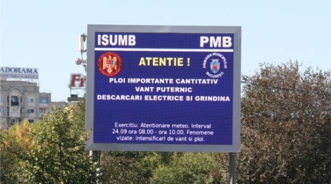 bucurestenii avertizati in timp real asupra situatiilor de urgenta prin panouri stradale