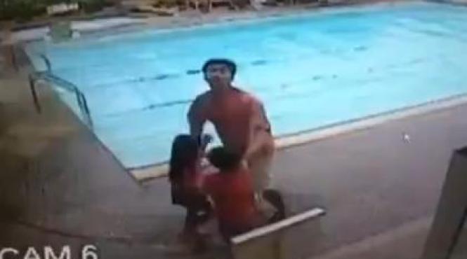 panica la piscina imagini din timpul cutremurului cu magnitutindea de 7 2 care a lovit in filipine video