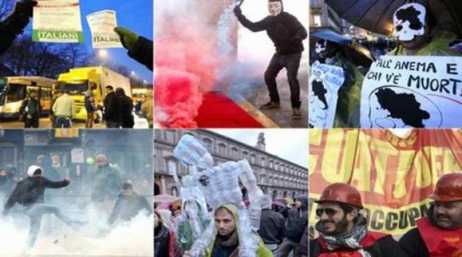 italia este un vulcan de tensiuni sociale protestele violente de amploare au cuprins marile orase
