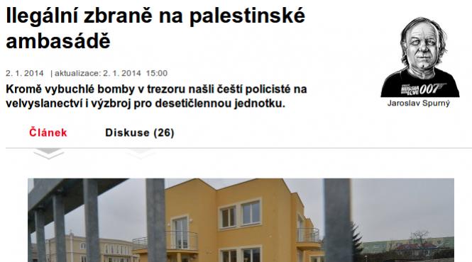 mitraliere si alte arme ilegale descoperite la resedinta ambasadorului palestinian la praga