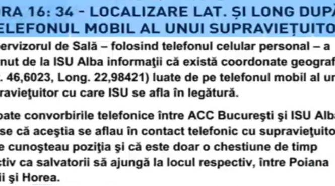 dovada ca doctorul zamfir a transmis coordonatele geografice ale locului in care s a prabusit avionul si nu repere orare cum precizeaza sts