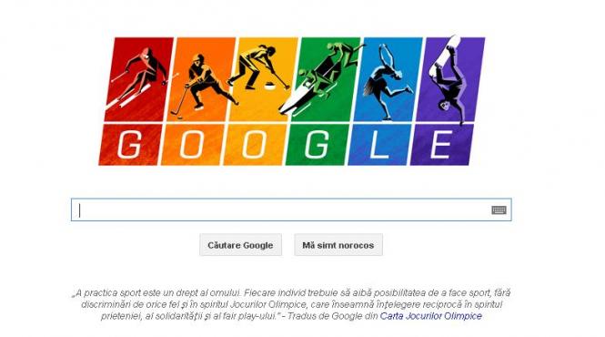 jocurile olimpice de iarna de la soci celebrate de google vezi mesajul postat pe pagina de start a motorului de cautare