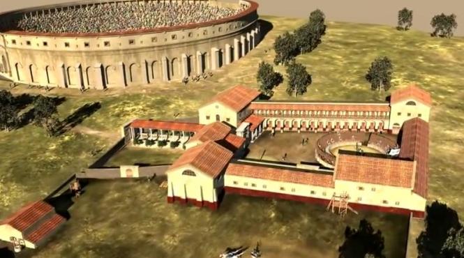 realizare exceptionala scoala de gladiatori descoperita pe situl roman carnuntum reconstituita tridimensional video