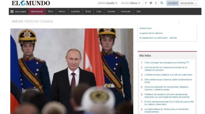 presa din spania putin isi alipeste crimeea in fata slabelor riposte ale occidentului