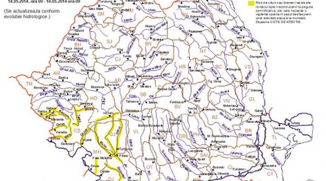 cod portocaliu de inundatii in patru judete harta zonelor afectate