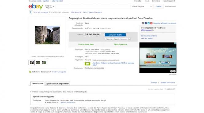 sat italian vechi de 800 de ani scos la vanzare pe ebay