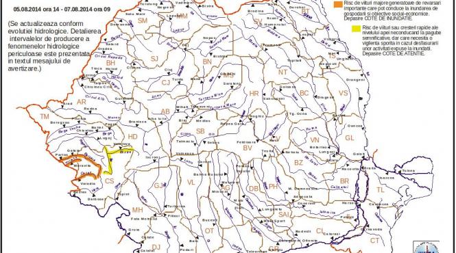 cod portocaliu de inundatii pe barzava moravita caras si timis vezi harta
