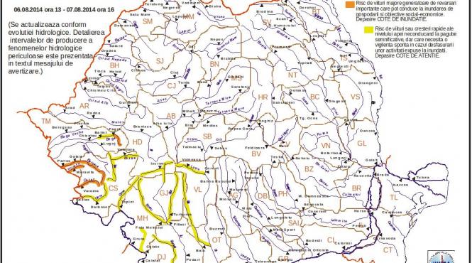 cod portocaliu de inundatii pentru raurile din judetele caras severin si timis