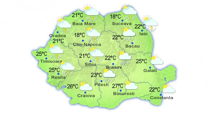 prognoza meteo 15 mai cer variabil si ploi locale