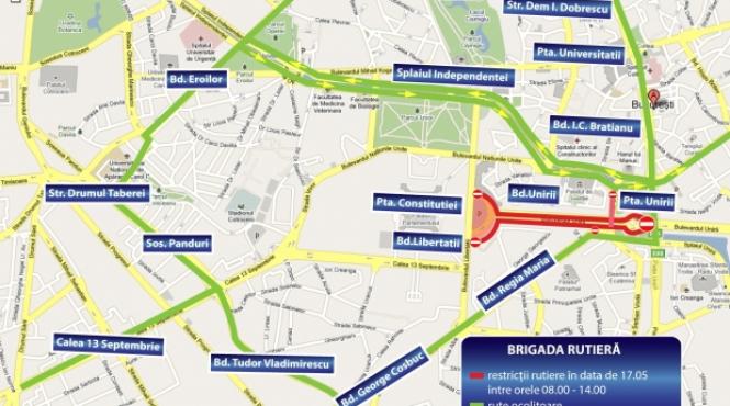 trafic blocat in centrul capitalei de manifestari sportive in weekend