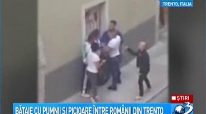 bataie intre romani pe strazile unui oras italian video