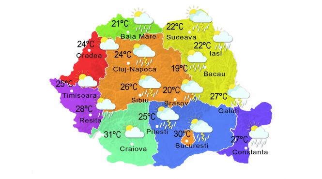 prognoza meteo 17 iunie cod galben de ploi