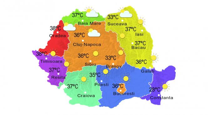 prognoza meteo 24 iulie cod galben de canicula