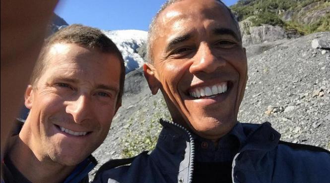 barack obama in vizita in alaska si a facut seflie cu bear grills