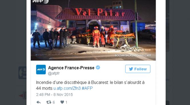 gafa a agentiei de presa afp cum a fost ilustrat articolul in care se comunica numarul mortilor din clubul colectiv