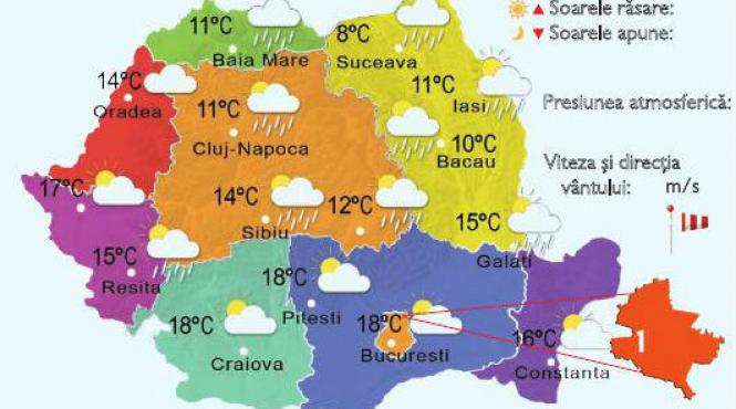prognoza meteo vremea de luni 16 noiembrie cer variabil