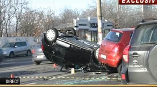 accident spectaculos in capitala 6 masini implicate una rasturnata video