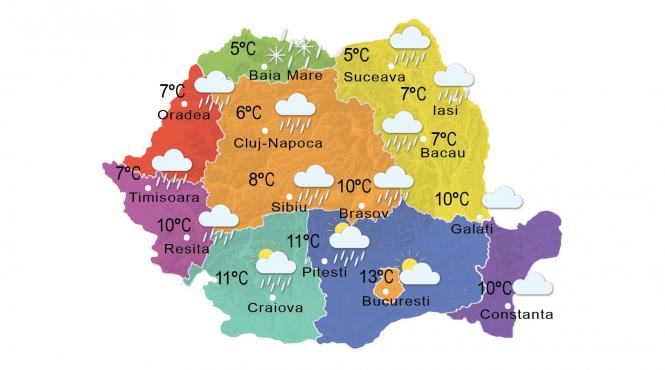 prognoza meteo 26 februarie cer innorat si ploi locale