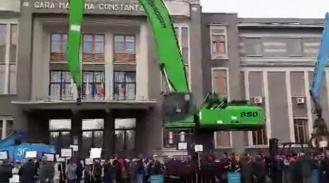 protest de amploare in portul constanta