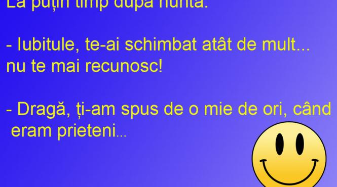 bancul zilei ce a aflat sotia imediat dupa nunta