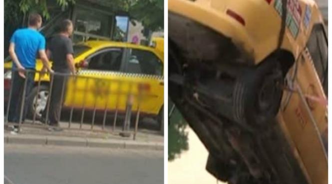 accidente cu taximetristi in capitala unul a intrat in ghereta unor jandarmi altul a cazut in dambovita