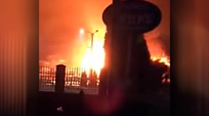 video incendiu la un club privat din petrosani