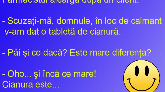 bancul zilei te agiti si mai tare cand iei cianura pentru calmare