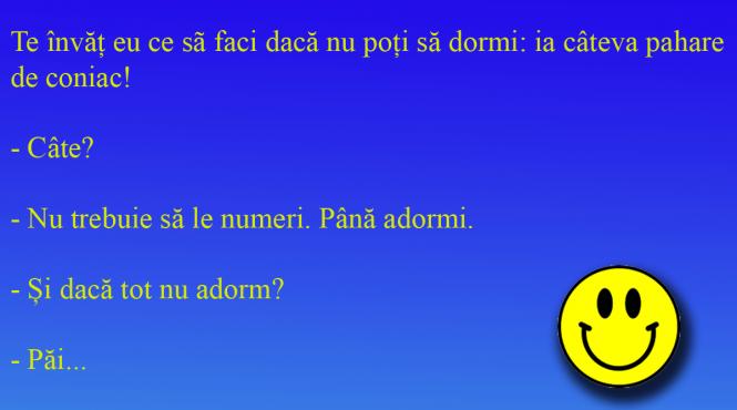 bancul zilei un coniac pentru insomniac