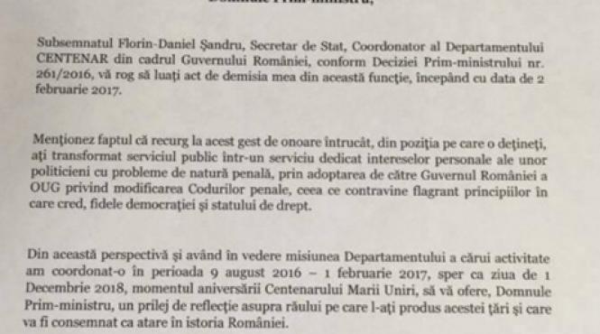 prima demisie dupa proteste un secretar de stat a renuntat la functie